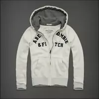 hommes giacca hoodie abercrombie & fitch 2013 classic x-8014 blanc casse